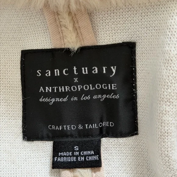 Anthropologie Cream Teddy Faux Fur Jacket Small - Picture 6 of 6
